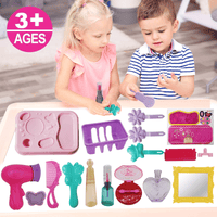 Little Girls Princess Cosmetic Toys with Carry Case, Pretend Play Makeup Set for Girls, Beauty Hair Styling Set for for 3 4 5 6 Year Old Toddlers (21 Pcs) EasyOptionXY LLC