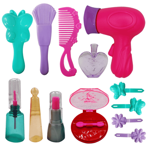 Little Girls Princess Cosmetic Toys with Carry Case, Pretend Play Makeup Set for Girls, Beauty Hair Styling Set for for 3 4 5 6 Year Old Toddlers (21 Pcs) EasyOptionXY LLC