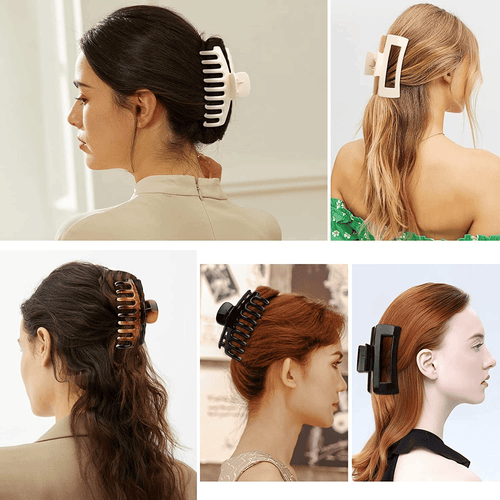 Large Hair Claw Clips for Women and Girls, 8 Pack 4.3" Hair Clips for Thick Hair & Thin Hair, Strong Hold Matte Claw Hair Clips Hair Styling Accessories, 4 Color EasyOptionXY LLC