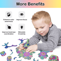 Kids 3D Puzzle Set Elk, Art Coloring Painting Puzzle with 10 Coloring Pen Educational Creative DIY Toy Gift for for 3 4 5 6 7 8 9 10 11 12 Year Old Girls Boys EasyOptionXY LLC