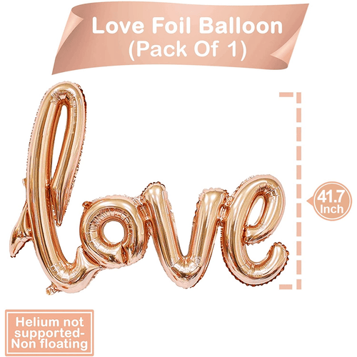 Valentines Day Engagement Party Supplies - 41.7Inch Latex Big Rose Gold Love Balloons for Anniversary Events Decorations and Sweet Engagement Decorations for Lovers EasyOptionXY LLC