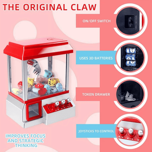 Claw Machine Arcade Game, Mini Claw Toy with Sound, Candy Grabber Prize Dispenser Vending Machine Christmas Birthday Gift for Boys Girls EasyOptionXY LLC