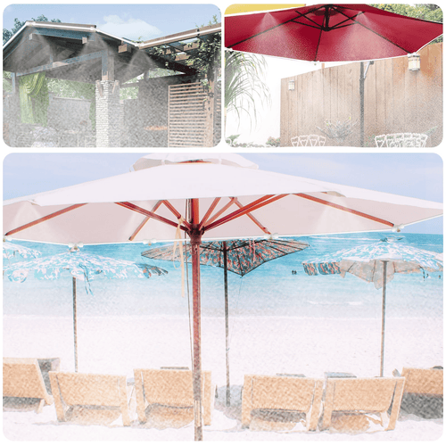 Misters for Outside Patio, 26Ft (8M) Outdoor Misting Cooling System, Water Misting Kit for Porch, Canopy, Deck, Umbrella, Garden, Greenhouse, Yard, Plants, Trampoline Sprinkler Accessories for Kids EasyOptionXY LLC