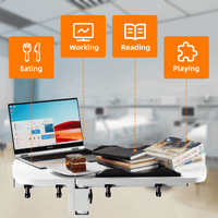 Kekoy Overbed Table Hospital Table with Wheels Adjustable Height, Rolling Laptop Side Tilt Tables Adjustable Over the bed for Hospital and Home Use, White EasyOptionXY LLC