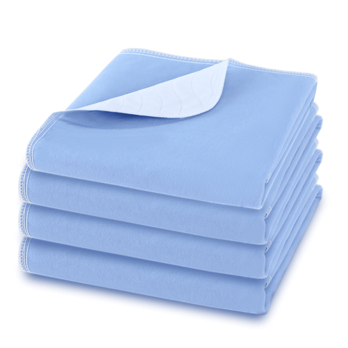 KEKOY 4 Layer Reusable Incontinence Bed Underpad, 4 Pack Washable Super Waterproof Absorbent Bed Pads Incontinence Protection, Pee Pads for Adults, Babys, Dogs, 18x24inch EasyOptionXY LLC