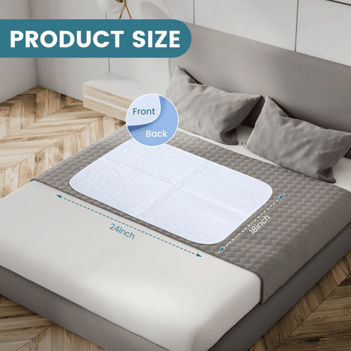 KEKOY 4 Layer Reusable Incontinence Bed Underpad, 4 Pack Washable Super Waterproof Absorbent Bed Pads Incontinence Protection, Pee Pads for Adults, Babys, Dogs, 18x24inch EasyOptionXY LLC