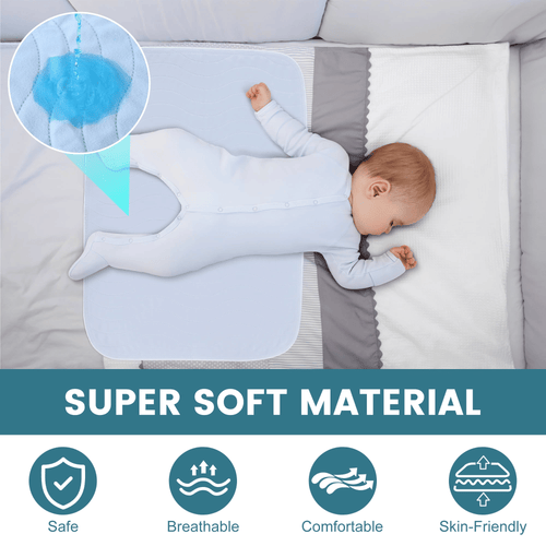 KEKOY 4 Layer Reusable Incontinence Bed Underpad, 4 Pack Washable Super Waterproof Absorbent Bed Pads Incontinence Protection, Pee Pads for Adults, Babys, Dogs, 18x24inch EasyOptionXY LLC