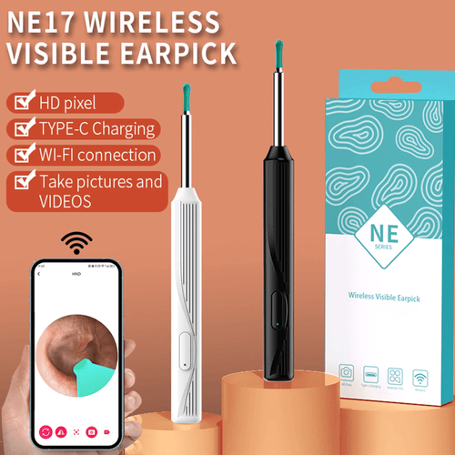 KEKOY Ear Camera and Wax Remover with 8 Pcs Ear Clean Set, Ear Wax Removal Tool, Ear Cleaner with 1296P Camera and 6 Light, Smart Visual Earwax Cleaning Kit for Daily Ear Pick EasyOptionXY LLC