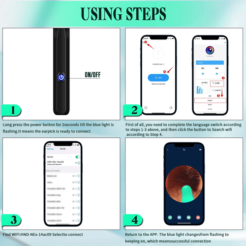 KEKOY Ear Wax Removal, Ear Cleaner Kit with 1296P HD, Ear Camera and Wax Remover, Ear Cleaning Kit with 6 Ear Spoon, Otoscope with Light, Ear Camera Include 8 Ear Set EasyOptionXY LLC