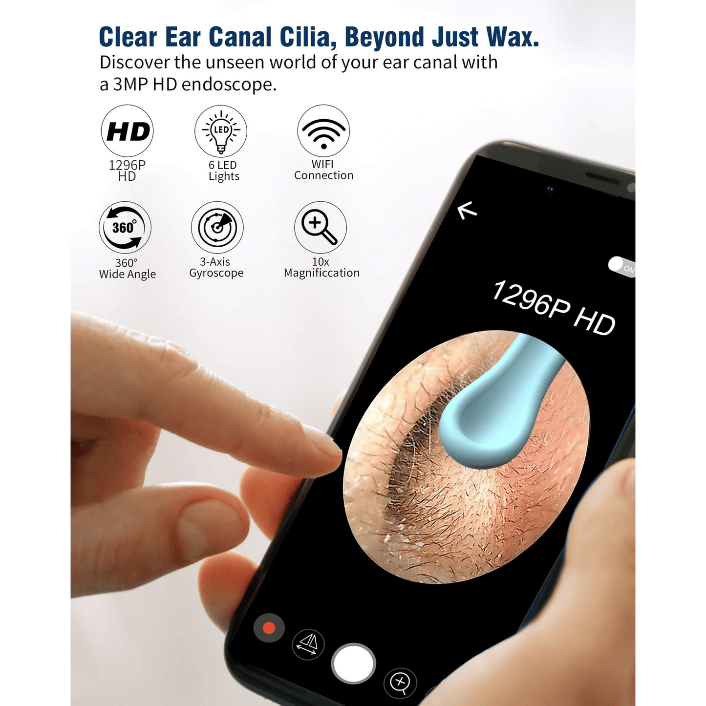 KEKOY Otoscope Ear Camera, Earwax Removal Kit with 8 Pcs Ear Set, Ear Cleaning Kit with 6 Ear Pick, Ear Cleaner Otoscope with Light, Ear Camera for iPhone, iPad, Android Phones, Purple EasyOptionXY LLC