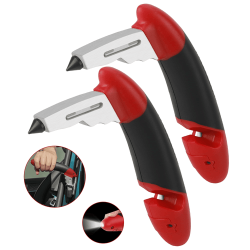 KEKOY 2 Pack Car Cane, Car Door Handle Assist for Elderly Portable Auto Cane Seatbelt Cutter and Window Breaker for Elderly and Handicapped with LED Light EasyOptionXY LLC