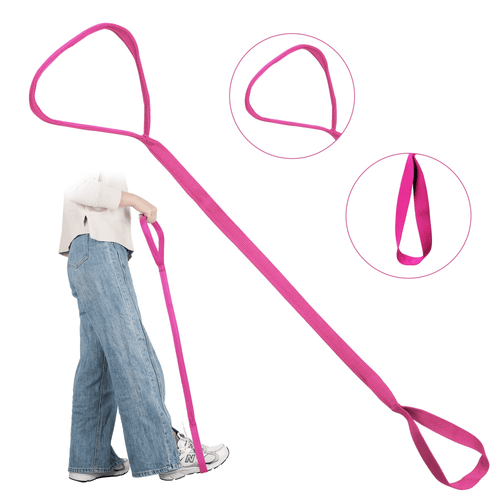 KEKOY Leg Lifter for Hip Replacement, 40.5" Long Rigid Foot Loop, Durable & Rigid Hand Strap & Foot Loop, Ideal Mobility Tool for Wheelchair, Hip & Knee Replacement, Bed/Car, Pink EasyOptionXY LLC