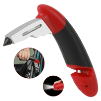 KEKOY Car Cane Assist Handle for Seniors, Car Door Handle for Elderly, Vehicle Standing Handle with LED Light, Seatbelt Cutter, Window Breaker, Red EasyOptionXY LLC