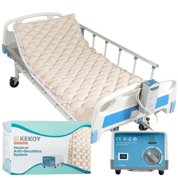 KEKOY Alternating Pressure Mattress with Quiet Electric Pump, Air Mattress for Bed Sore & Ulcer Prevention, Air Pad for Hospital Bed and Home Use, Beige EasyOptionXY LLC