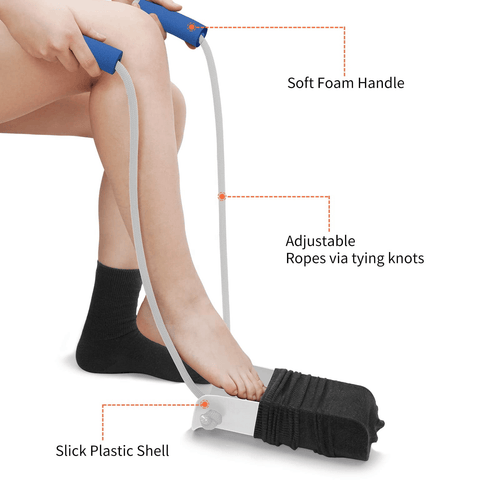 Kekoy 8 in 1 Hip Knee Replacement Kit with 2 Pack 32" Reacher Grabber Tool, Sock Aid, Long Shoe Horn & Dressing Stick, 48" Leg Lifter, Bath Sponge, Storage Bag, Ideal for Back or Knee Surgery Recovery EasyOptionXY LLC