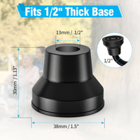 KEKOY 4Pack 1/2 inch Replacement Quad Cane Tips, Non-Slip Rubber Cane Tip Self Standing Cane Tip for Walking Cane Folding Cane Cane Accessory, Black EasyOptionXY LLC