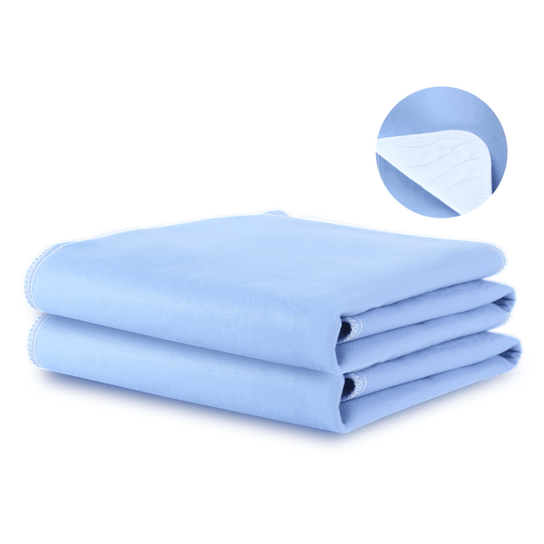 KEKOY 2Pack Reusable & Washable Incontinence Bed Pads 34x36inch, Absorbent Waterproof Protection Underpads, Pee Pads for Adults, Blue EasyOptionXY LLC