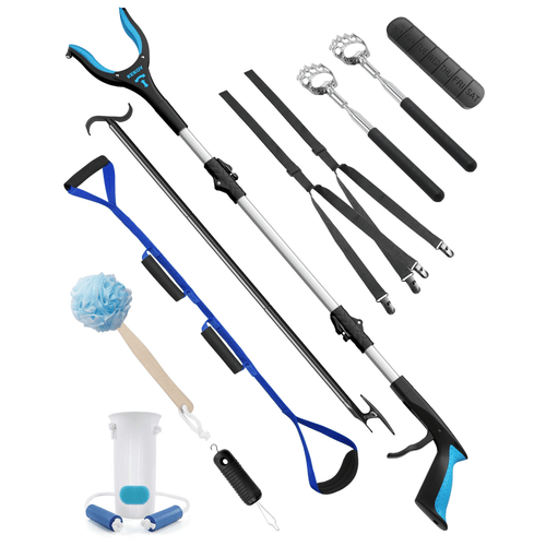 KEKOY 10 in 1 Hip Kit, Hip Replacement Kit After Surgery with 36 inch Reacher Grabber, Sock Aid, Leg Lifter, Shoe Horn, Body Scrubber, Back Scratcher, 2Pcs Pants Helper, Button Hook and Pill Case EasyOptionXY LLC