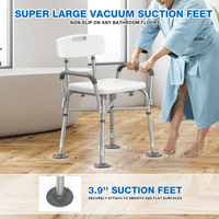 KEKOY Heavy Duty Shower Chair for Inside Shower, FSA/HSA Eligible 550LBs Bath Chair with Back and Arms, Medical Shower Seat with Large Suction Cups, Reinforced Crossing Bar for Elderly and Disabled EasyOptionXY LLC