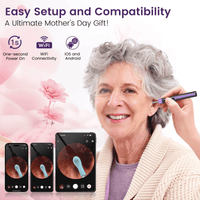 KEKOY Ear Wax Removal Tool, Ear Cleaner with Camera, Gift for Mom Ear Cleaning Kit 1296P HD Ear Scope, 6 LED Lights and 6 Ear Picks, Earwax Removal with Otoscope for iOS and Android, Purple EasyOptionXY LLC