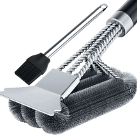 JELLAS Brush for Outdoor Grill, BBQ Brush for Grill Cleaning, 18" Grill Cleaner Brush and Scraper for Gas/Porcelain/Charbroil Grates, Smoker Grill Accessories Tool EasyOptionXY LLC