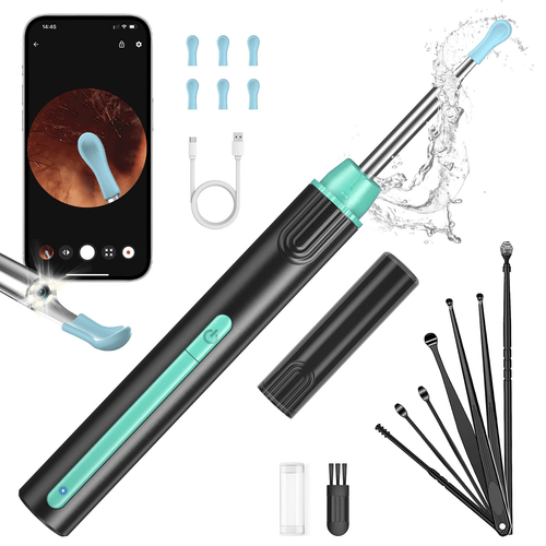 KEKOY Ear Cleaner with Camera, 1296P Ear Scope, Otoscope with 6 LED Light for Earwax Cleaning, Ear Wax Removal with 12 Pieces Accessories, Ear Wax Cleaner Kit for iPhone, iPad, Android, Green EasyOptionXY LLC