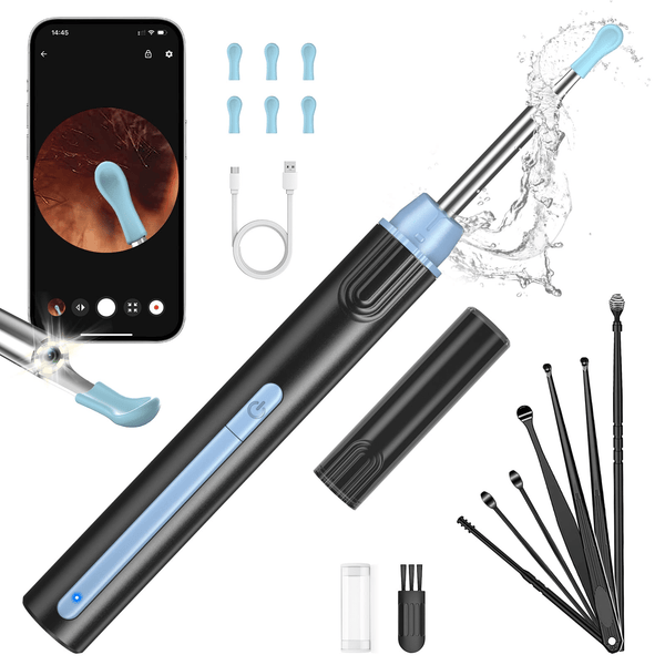 KEKOY Ear Camera and Wax Remover, Ear Wax Removal Tool, Upgraded Ear Cleaner with 1296P Camera, Smart Visual Earwax Remove Kits with 7 Pcs Ear Set for Daily Ear Pick, 6 LED Lights, Sky Blue EasyOptionXY LLC