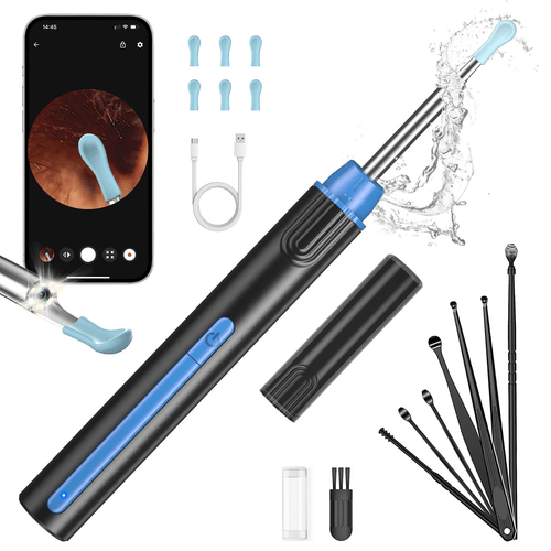 KEKOY Ear Wax Removal, Wireless Ear Cleaner, Safe and Gentle Ear Wax Removal Kit, Otoscope with Light, Rechargeable Ear Cleaner with Camera and Light, Ear Cleaning Kit for Android and iOS, Blue EasyOptionXY LLC