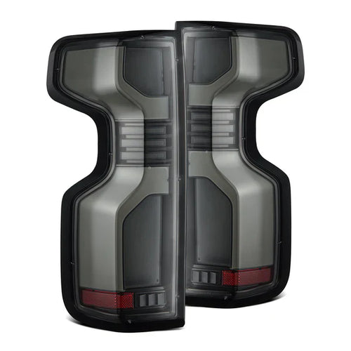 AlphaRex 19-25 Chevrolet Silverado 1500 / 20-25 Silverado 2500HD/3500HD LUXX-Series LED Tail Lights Alpha-Black OffRoadUSA.com