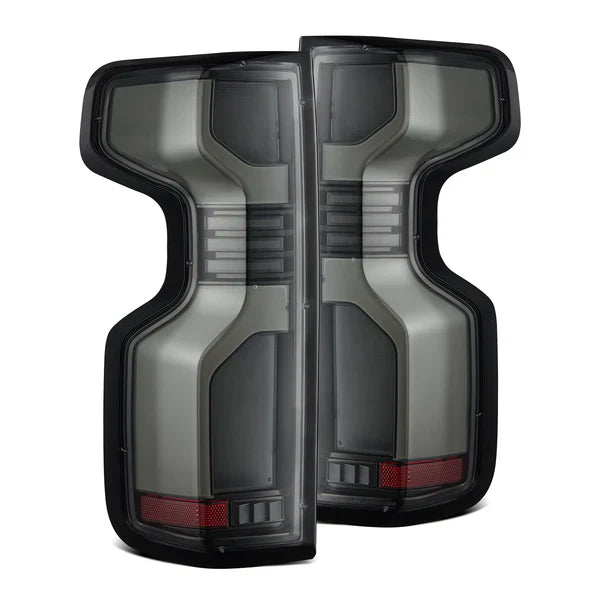 AlphaRex 19-25 Chevrolet Silverado 1500 / 20-25 Silverado 2500HD/3500HD LUXX-Series LED Tail Lights Alpha-Black OffRoadUSA.com