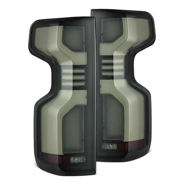 AlphaRex 19-25 Chevrolet Silverado 1500 / 20-25 Silverado 2500HD/3500HD LUXX-Series LED Tail Lights Black OffRoadUSA.com