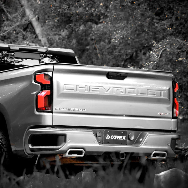 AlphaRex 19-25 Chevrolet Silverado 1500 / 20-25 Silverado 2500HD/3500HD LUXX-Series LED Tail Lights Alpha-Black