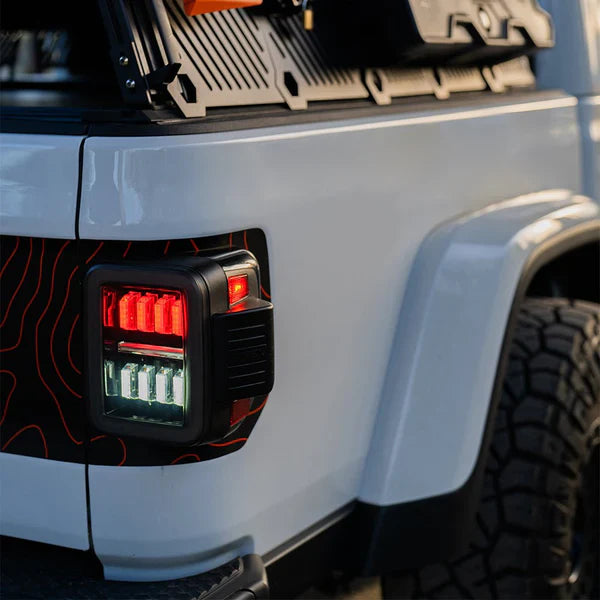 AlphaRex 19-25 Jeep Gladiator JT NOVA-Series Prismatic LED Tail Lights Alpha-Black