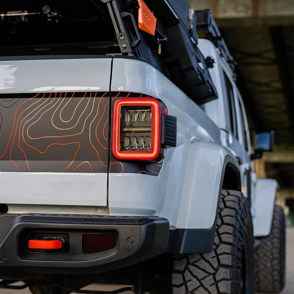 AlphaRex 19-25 Jeep Gladiator JT NOVA-Series Prismatic LED Tail Lights Alpha-Black