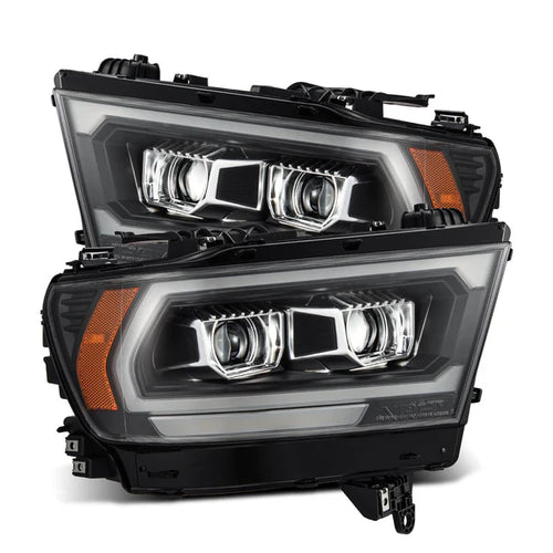 AlphaRex 19-24 Ram 1500 (MK II 2500 Style) LUXX-Series LED Projector Headlights Black OffRoadUSA.com