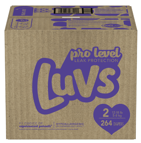 Luvs Pro Level Leak Protection Diapers, Size 2, 264 Count