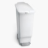 simplehuman 40 Liter / 10.6 Gallon Slim Kitchen Step Trash Can With Secure Slide Lock, White Plastic EasyOptionXY LLC