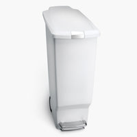 simplehuman 40 Liter / 10.6 Gallon Slim Kitchen Step Trash Can With Secure Slide Lock, White Plastic EasyOptionXY LLC