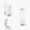 simplehuman 40 Liter / 10.6 Gallon Slim Kitchen Step Trash Can With Secure Slide Lock, White Plastic EasyOptionXY LLC