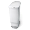 simplehuman 40 Liter / 10.6 Gallon Slim Kitchen Step Trash Can With Secure Slide Lock, White Plastic EasyOptionXY LLC