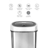 Nine Stars 3.2 Gallon / 12 Liter Motion Sensor Oval Trash Can, Fingerprint-Resistant Stainless Steel EasyOptionXY LLC