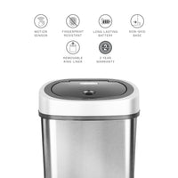Nine Stars 3.2 Gallon / 12 Liter Motion Sensor Oval Trash Can, Fingerprint-Resistant Stainless Steel EasyOptionXY LLC