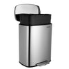 Homfa Kitchen Trash Can, 13 Gallon (50L) Garbage Can Fingerprint Proof with Removable Inner Bucket And Hinged Lids, Pedal Soft Close Removablet, Sliver Finish EasyOptionXY LLC