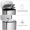 Homfa Kitchen Trash Can, 13 Gallon (50L) Garbage Can Fingerprint Proof with Removable Inner Bucket And Hinged Lids, Pedal Soft Close Removablet, Sliver Finish EasyOptionXY LLC