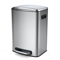 Miniyam 50L/13Gal Stainless Steel Trash Can with Soft Close Lid, Fingerprint-Resistant, Silver EasyOptionXY LLC