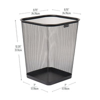 Mind Reader Mesh Trash Can, Waste Paper Basket, Square, Office, Metal Mesh, Set of 4, Black EasyOptionXY LLC