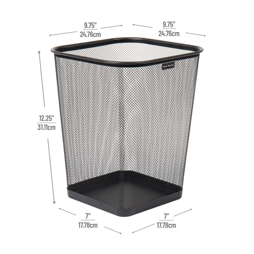 Mind Reader Mesh Trash Can, Waste Paper Basket, Square, Office, Metal Mesh, Set of 4, Black EasyOptionXY LLC