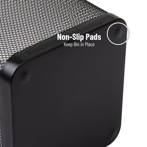 Mind Reader Mesh Trash Can, Waste Paper Basket, Square, Office, Metal Mesh, Set of 4, Black EasyOptionXY LLC