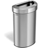 23 Gallon Semi-Round Stainless Steel Open Top Trash Can and Recycle Bin, 7 Liter, Silver EasyOptionXY LLC