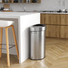 23 Gallon Semi-Round Stainless Steel Open Top Trash Can and Recycle Bin, 7 Liter, Silver EasyOptionXY LLC